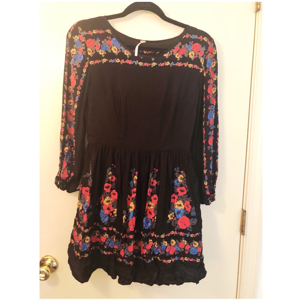 Black and Floral Free People Dress